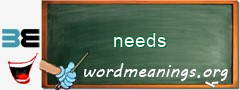 WordMeaning blackboard for needs